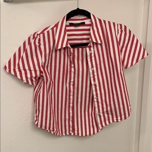 Crop top button up shirt